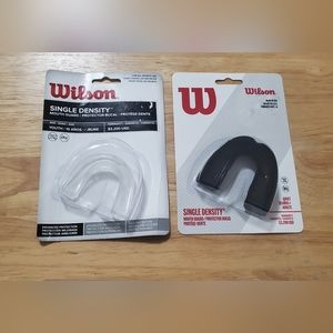 2 Pack Wilson Mouth Guards - Youth Clear + Adult Black